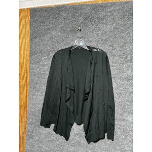 COS Cardigan Sweater Womens Medium Green 100% Wool V Neck Open Front Knit